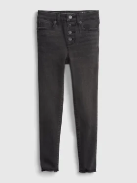 Jeggings for barn med høy midje og slitt look