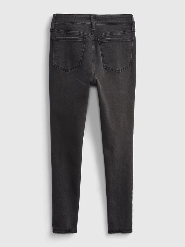 Jeggings for barn med høy midje og slitt look