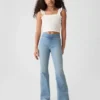 Jeggings med høy midje og utvidet ben for barn