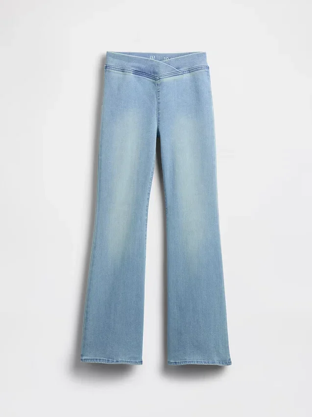 Jeggings med høy midje og utvidet ben for barn