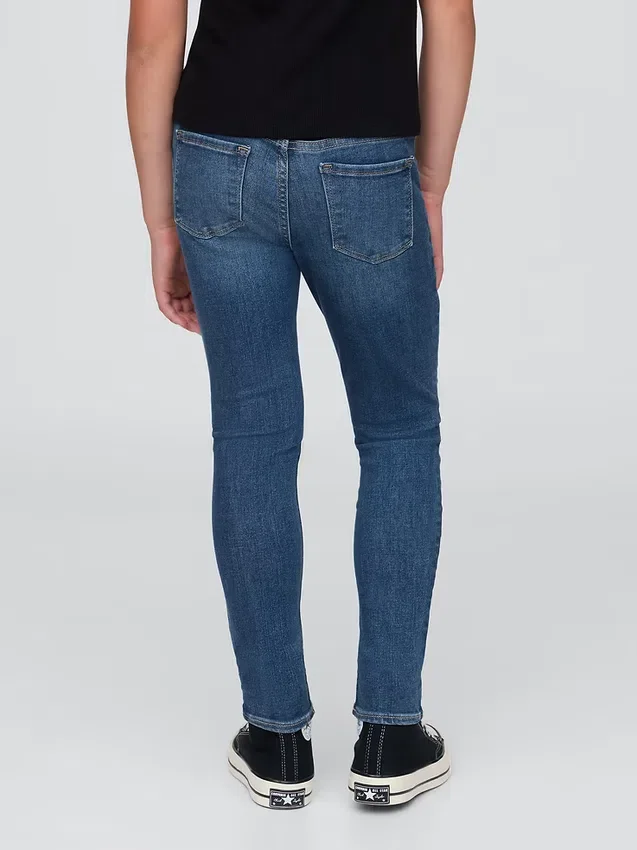 Jeggings med middels høy midje og elastisk linning for barn