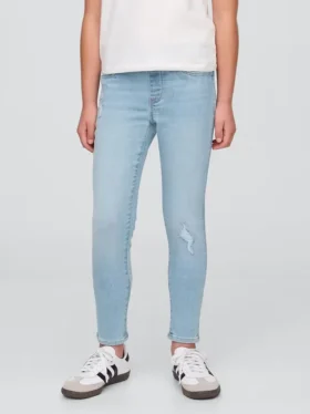 Jeggings med middels høy midje og elastisk linning for barn