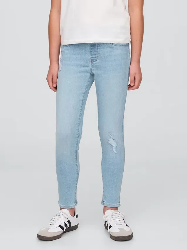 Jeggings med middels høy midje og elastisk linning for barn