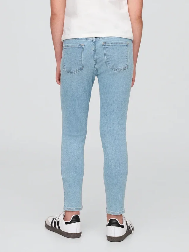 Jeggings med middels høy midje og elastisk linning for barn