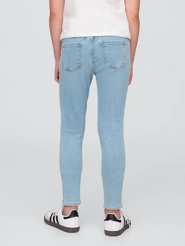 Jeggings med middels høy midje og elastisk linning for barn
