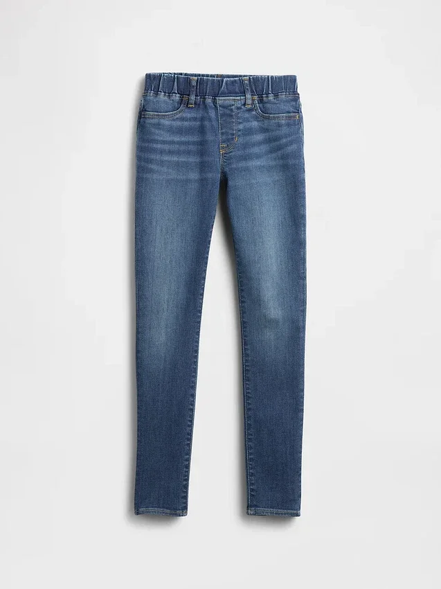 Jeggings med middels høy midje og elastisk linning for barn