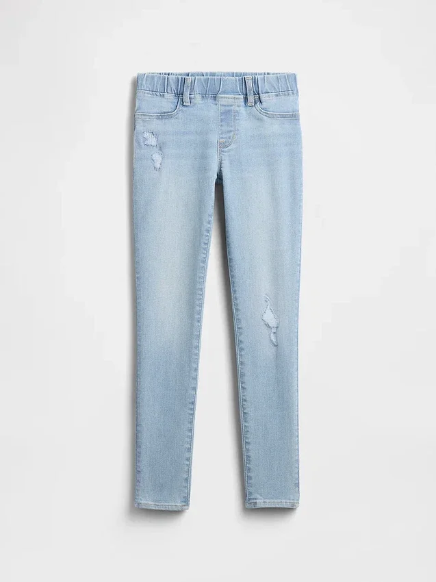 Jeggings med middels høy midje og elastisk linning for barn