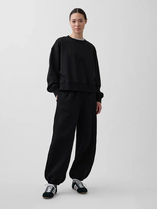 Joggebukse med middels høy midje i Vintagesoft-stoff