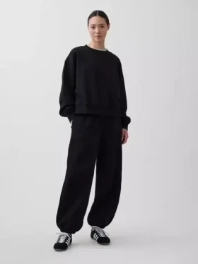 Joggebukse med middels høy midje i Vintagesoft-stoff