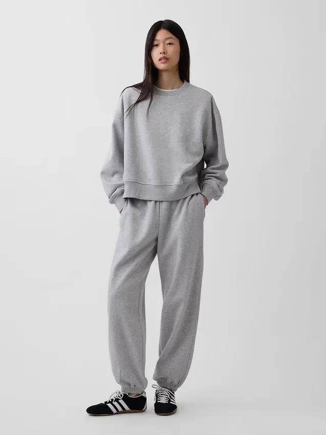 Joggebukse med middels høy midje i Vintagesoft-stoff