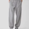 Joggebukse med middels høy midje i Vintagesoft-stoff