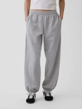 Joggebukse med middels høy midje i Vintagesoft-stoff