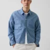 Kasseformet chambray-jakke