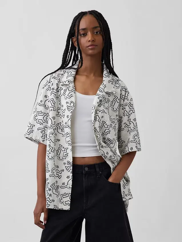 Keith Haring-skjorte med struktur
