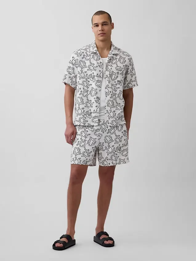 Keith Haring strukturerte Easy-Shorts