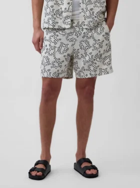 Keith Haring strukturerte Easy-Shorts