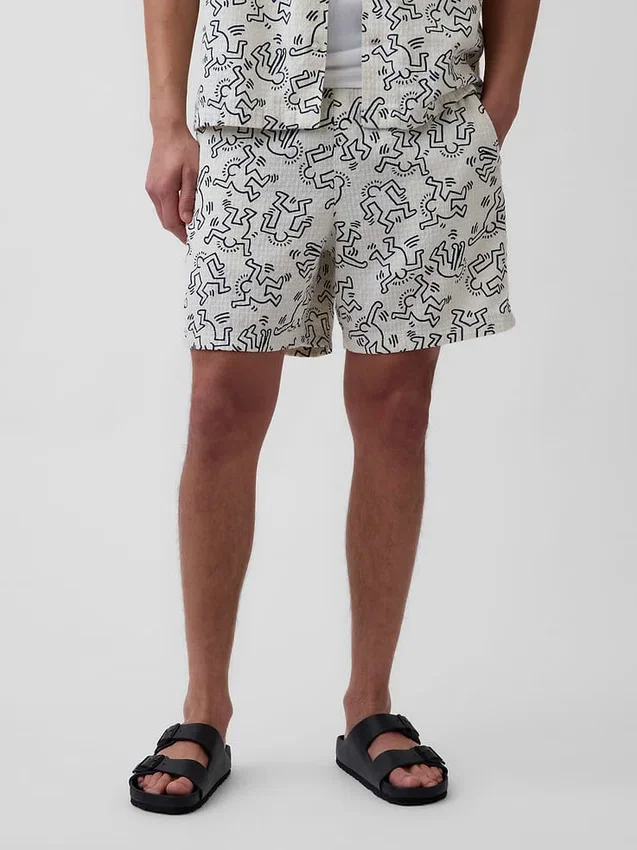 Keith Haring strukturerte Easy-Shorts