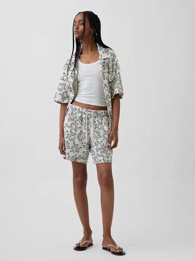 Keith Haring strukturerte Easy-Shorts