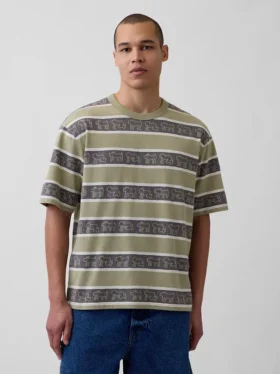 Keith Haring T-skjorte i oversize-modell med striper