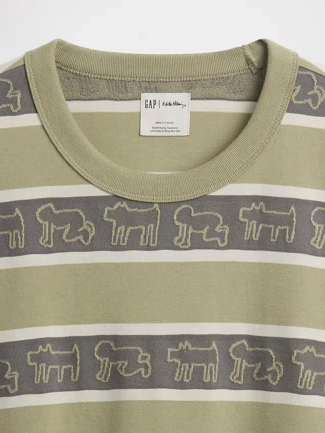 Keith Haring T-skjorte i oversize-modell med striper