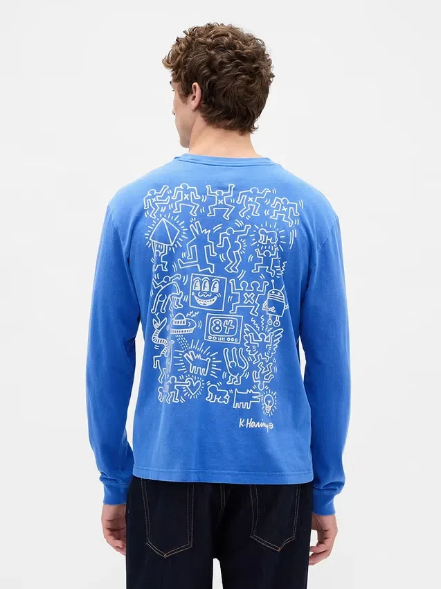 Keith Haring T-skjorte med grafisk trykk i avslappet passform