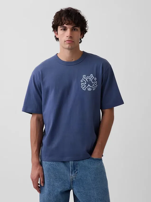 Keith Haring T-skjorte med grafisk trykk i oversized-modell