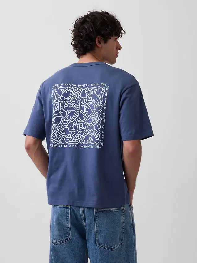 Keith Haring T-skjorte med grafisk trykk i oversized-modell