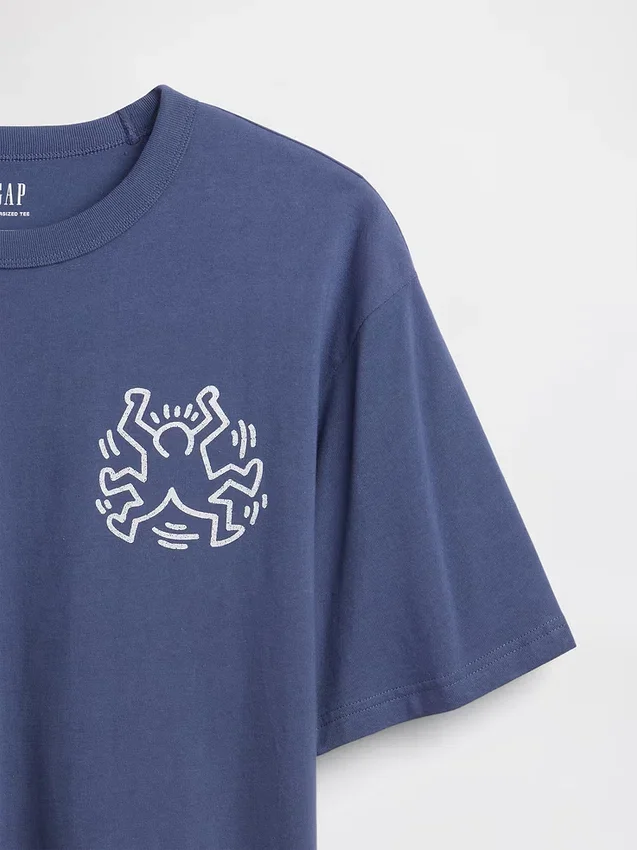 Keith Haring T-skjorte med grafisk trykk i oversized-modell