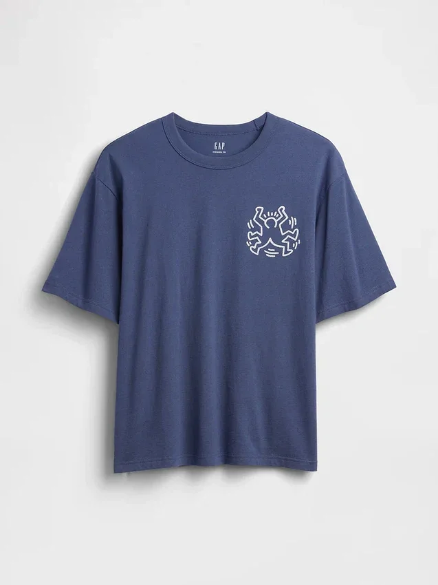 Keith Haring T-skjorte med grafisk trykk i oversized-modell