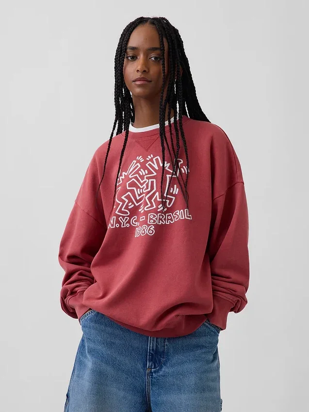 Keith Haring tykk logo-sweatshirt