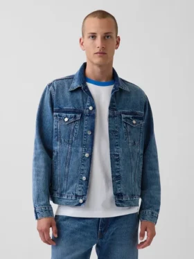 Kjøp blå, avslappet Icon-jeansjakke