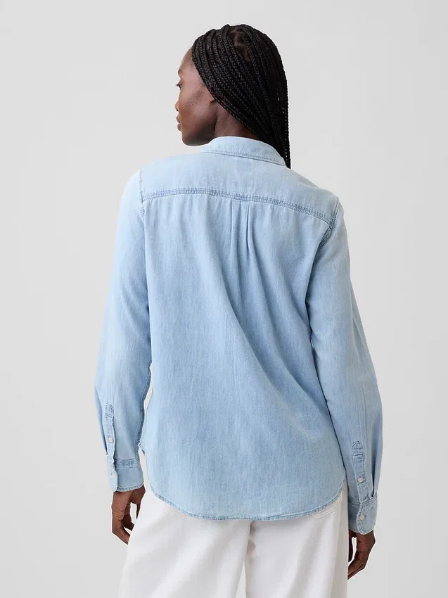 Klassisk skjorte i økologisk bomullsdenim