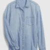 Klassisk skjorte i økologisk bomullsdenim