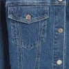 Konturert lang denimjakke