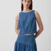 Kort denim-tanktop