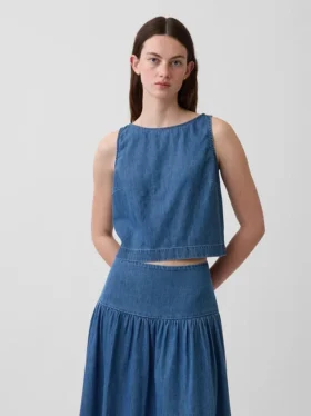 Kort denim-tanktop