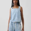 Kort denim-tanktop
