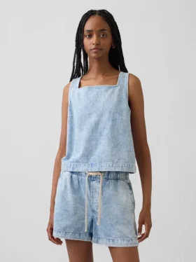 Kort denim-tanktop