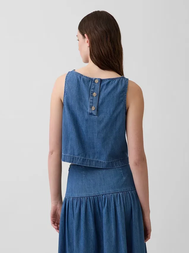 Kort denim-tanktop