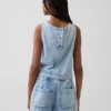Kort denim-tanktop
