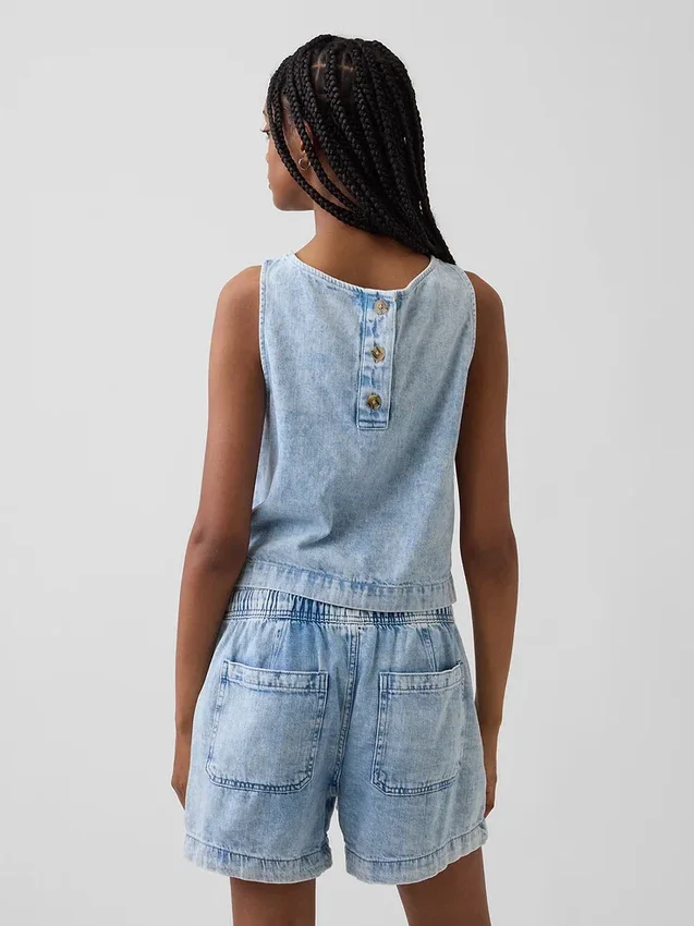 Kort denim-tanktop