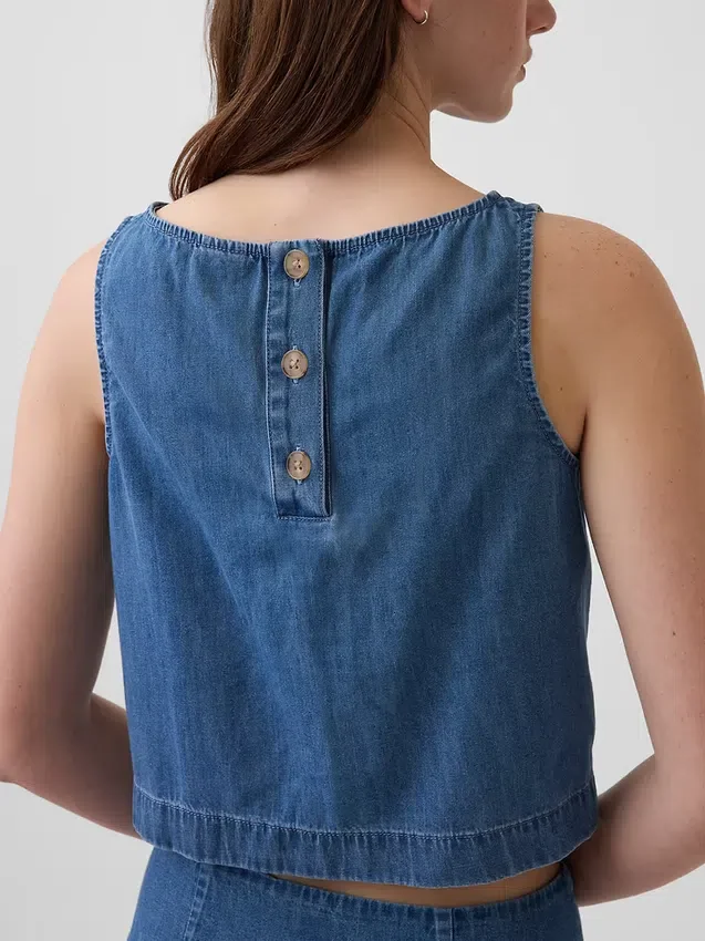 Kort denim-tanktop
