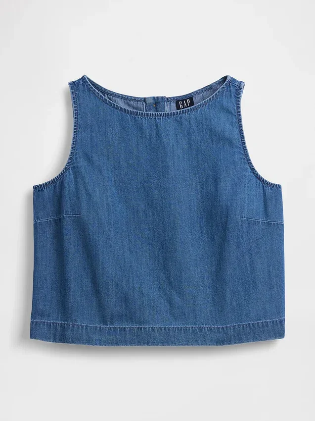 Kort denim-tanktop