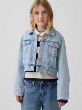Kort denimjakke for barn