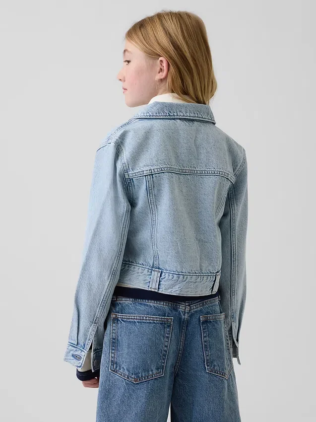 Kort denimjakke for barn