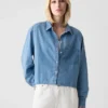 Kort denimskjorte