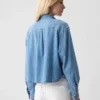 Kort denimskjorte