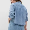 Kort denimskjorte
