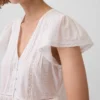 Kort peplum-top i blonder og voile