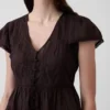 Kort peplum-top i blonder og voile
